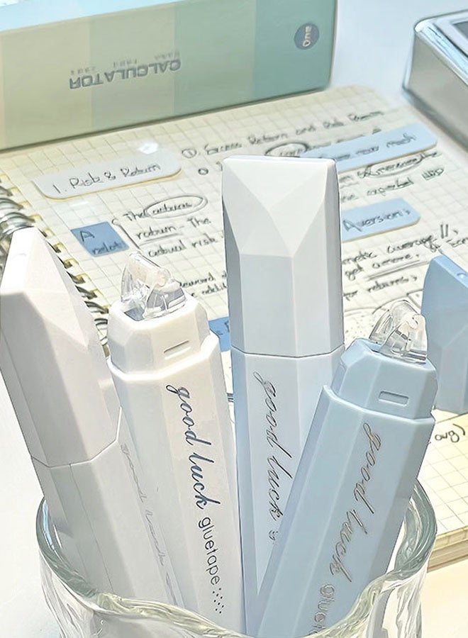 4PCS Double Sided Tape Pens, 2026 New Scrapbooking Double Sided Tape Roller, Craft Adhesive Runner, Multipurpose Journaling Supplies for Scrapbooking, School Office Crafts (Blue) - Image 5