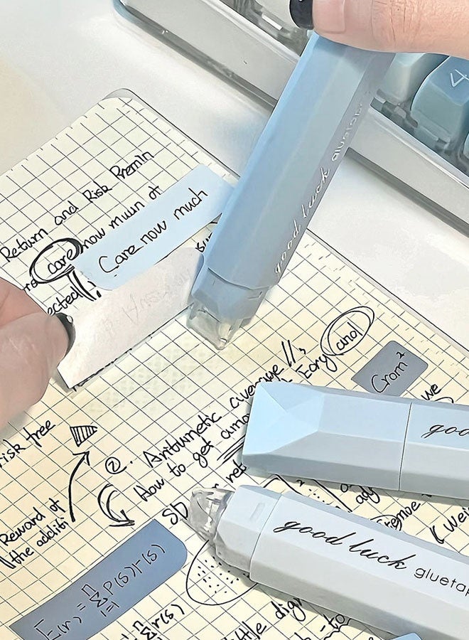 4PCS Double Sided Tape Pens, 2026 New Scrapbooking Double Sided Tape Roller, Craft Adhesive Runner, Multipurpose Journaling Supplies for Scrapbooking, School Office Crafts (Blue) - Image 4