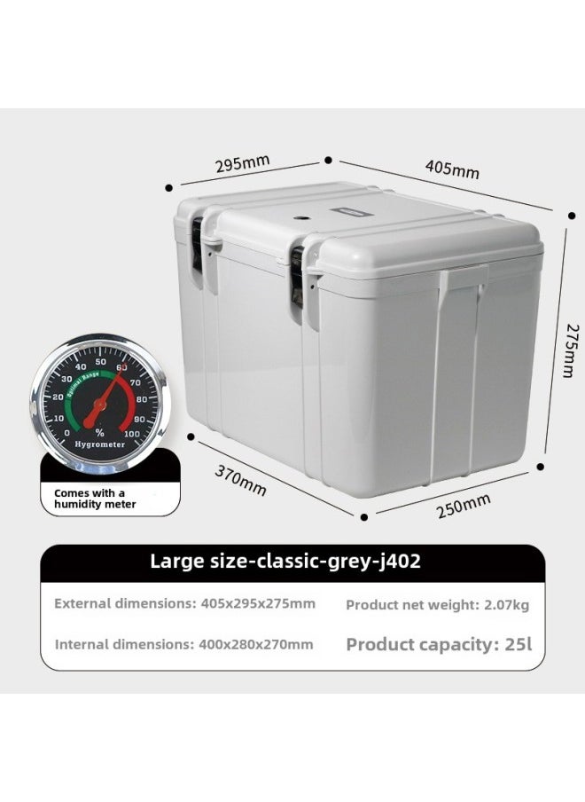 Generic Multifunctional Moisture-proof Storage Box SLR Camera Lens Protection Box Photographic Equipment Drying Anti-mold Instrument Toolbox-Color:J402 Large  Comes With Hygrometer + Sponge Pad  - Image 1
