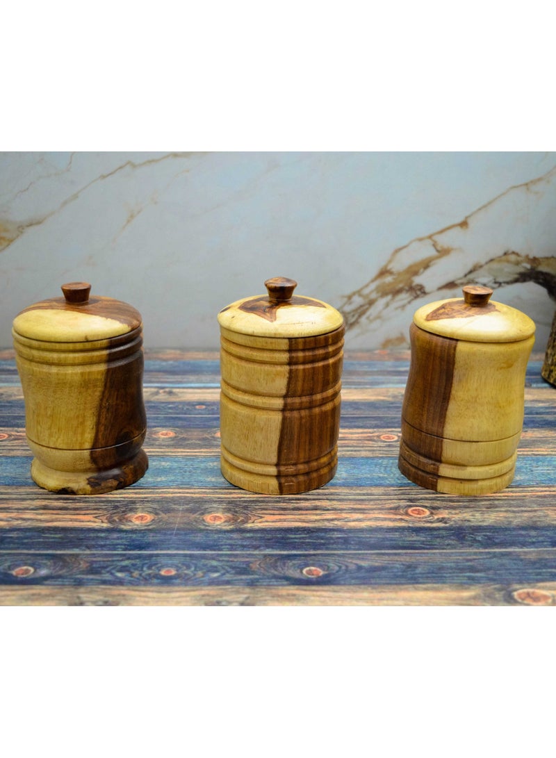 Egypt Antiques Sugar set 3 pieces handmade from healthy wood 100% natural  - Image 1