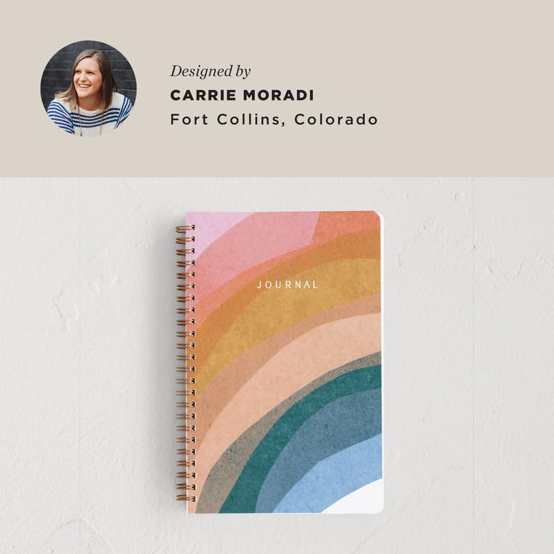 Minted Rainbow Collage Notebook, Writing Journal for Notes & Journaling, Durable Acrylic Free Cover, Modern, Colorful & Simple Spiral Bound Journal Notebook with 80 Lined Pages, 5.5" x 8.5" - Image 5
