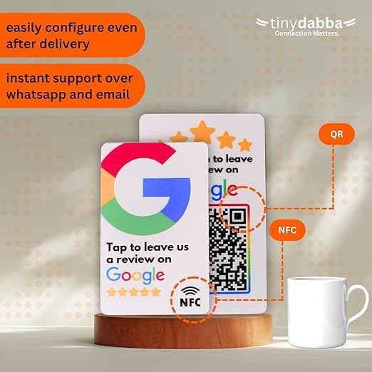 tinydabba Review NFC Card - Pack of 5 Cards. With NFC & QR Code - Image 2