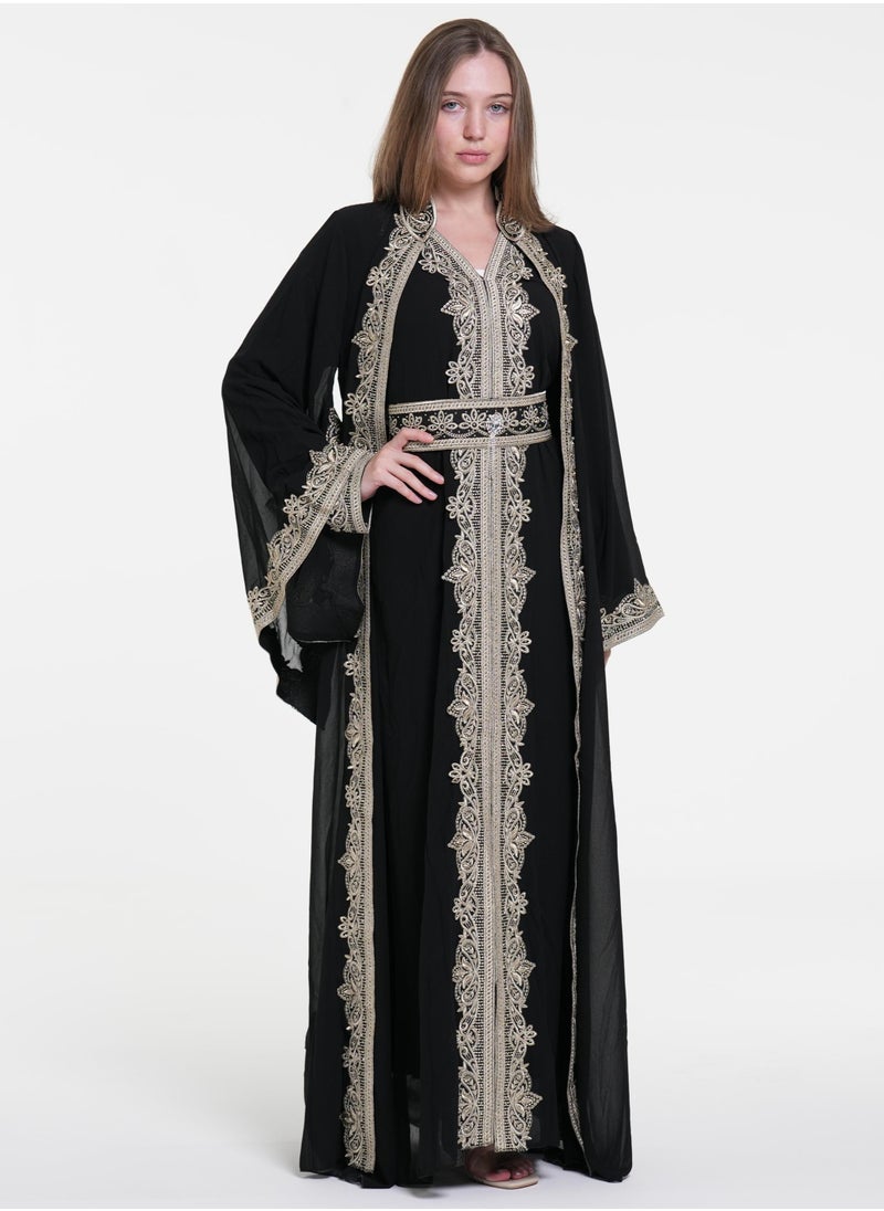 AL BENT AL SHARQIEH women kaftan , arabian dress , jalabiya  - Image 2