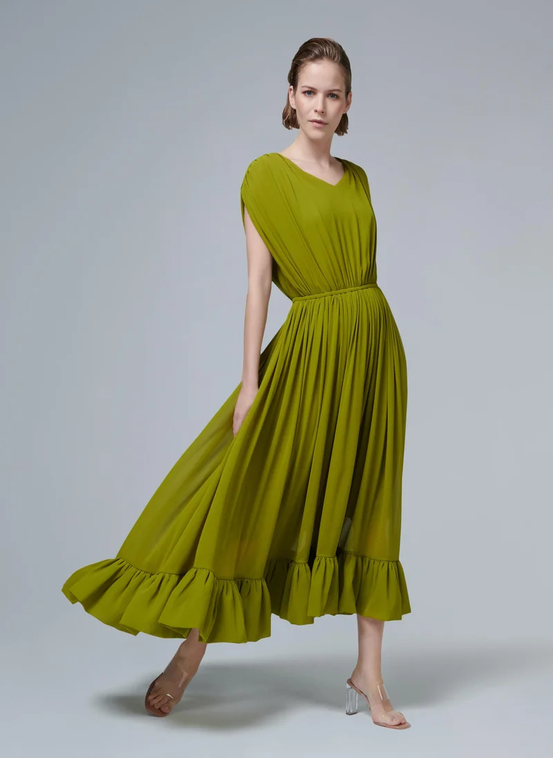 leem Maxi Frilled Dress
