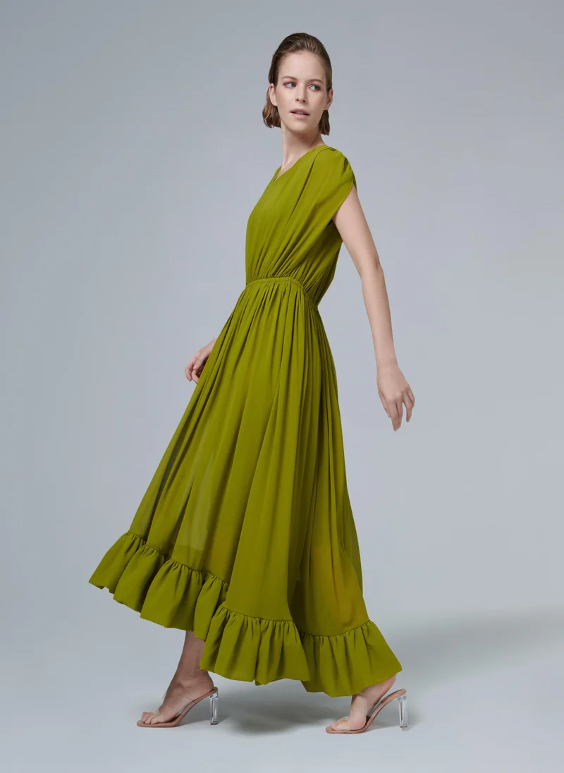 Leem  Maxi Frilled Dress for Women | Best Price UAE