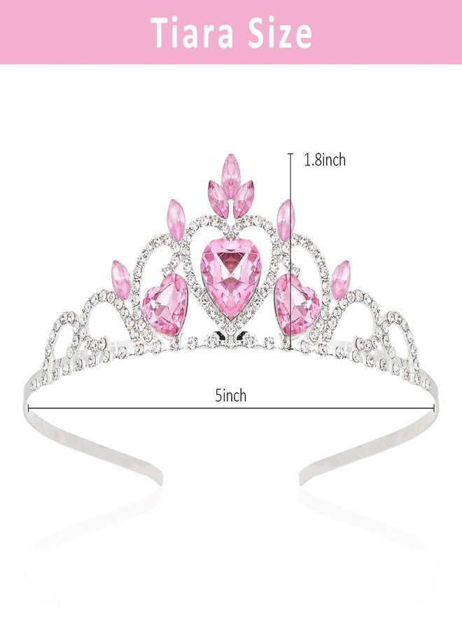 ANBALA Princess Crown Pink Rhinestone Tiaras for Women Girls Crystal Tiaras for Birthday Prom, Halloween - Image 2