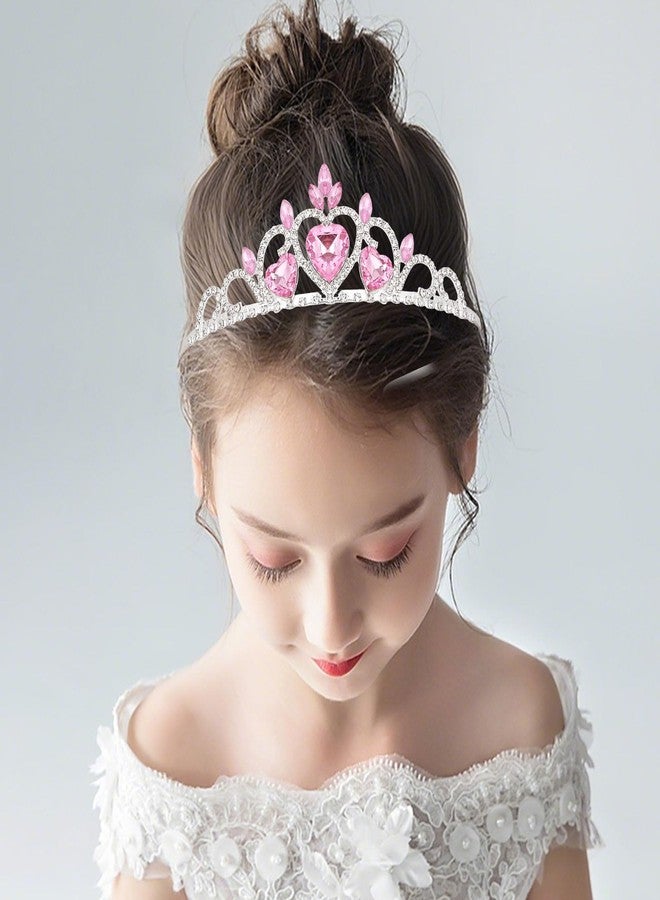 ANBALA Princess Crown Pink Rhinestone Tiaras for Women Girls Crystal Tiaras for Birthday Prom, Halloween - Image 5