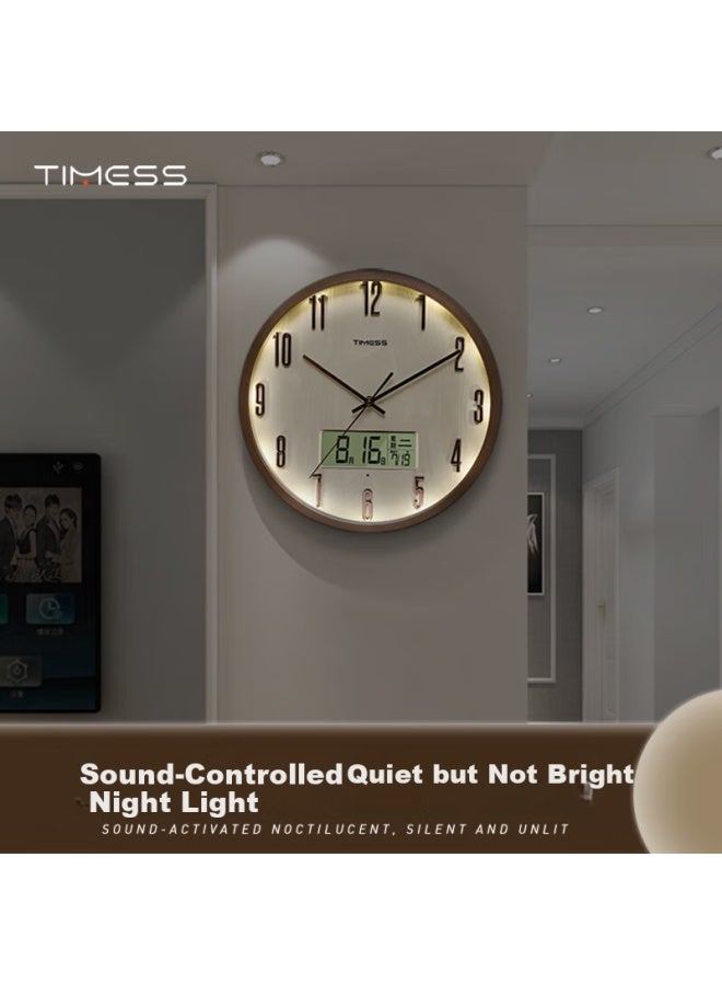 Timess Wall Clock Living Room Home Use Perpetual Calendar Clock Smart Luminous Fashion Wall-mounted Quartz Clock 36cm - Image 2