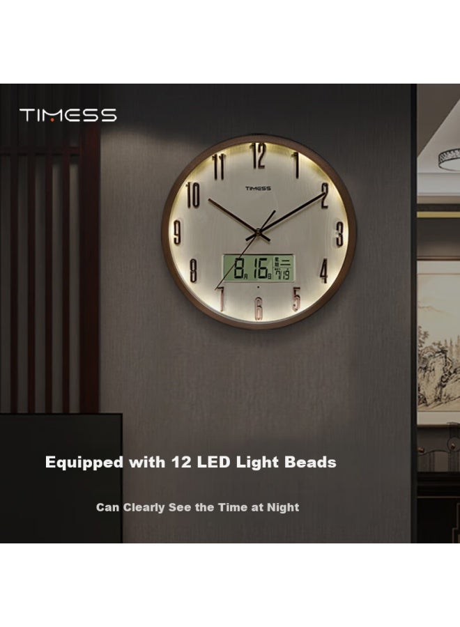 Timess Wall Clock Living Room Home Use Perpetual Calendar Clock Smart Luminous Fashion Wall-mounted Quartz Clock 36cm - Image 5
