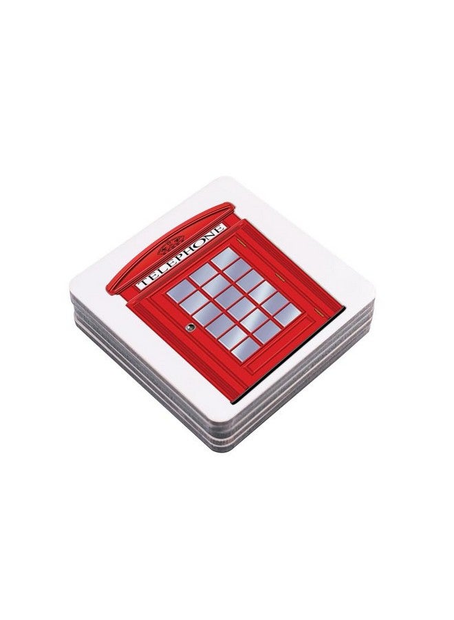TAJNAN TAJNAN London England Printed Coaster Set of 4 Beautiful Wooden Coasters Plastic Coating Designer Coaster Stand Set Fit for Tea Cups,Coffee Mugs & Glasses (Square&Designer 4x4 Inch) - Image 5