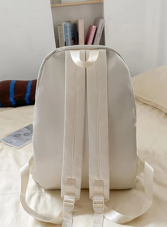 Take Two White Plain Backpack