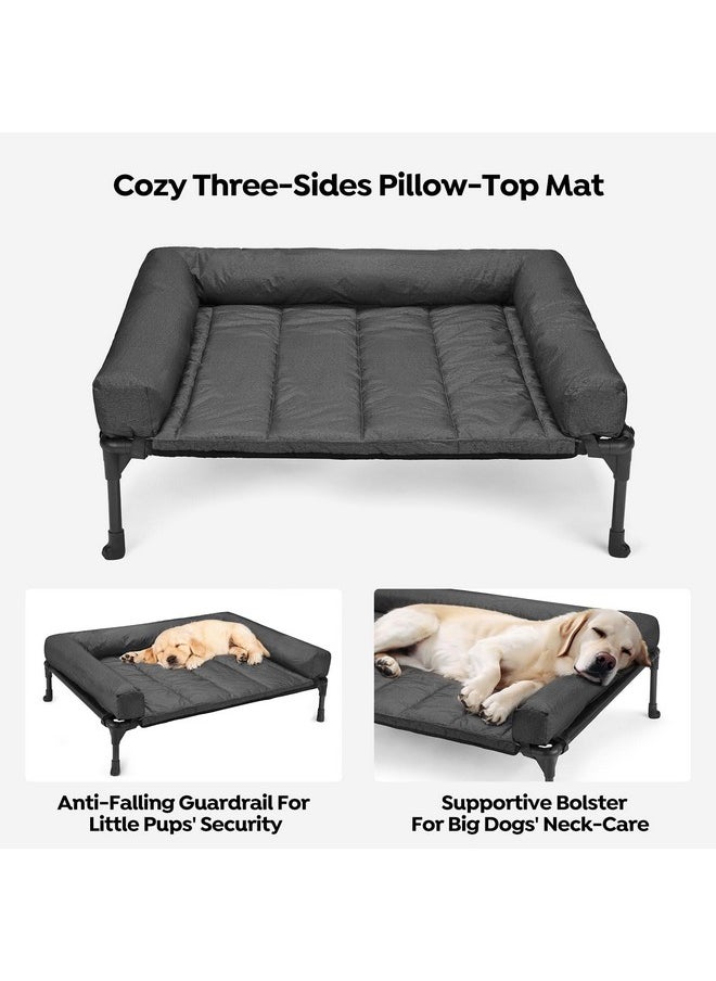 Veehoo Cooling Elevated Dog Bed + Waterproof Removable Pillow-Top Mat, Bolster Dog Cot Bed, Raised Pet Cot with Breathable Mesh, No-Slip Feet, Dog Couch Bed for Indoor & Outdoor, Large, Black CWC2331B - pzsku/ZCD7ED63E8019C2803987Z/45/_/1736426536/aea5eaf3-4f03-4a2d-9c27-7d7e195e39b2