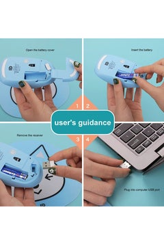فد ماوس لاسلكي مع جهاز استقبال نانو USB 2.4 جيجا هرتز، نقرة صامتة، مع لوحة ماوس 1600 نقطة في البوصة، 3 أزرار، التوصيل والتشغيل، تصميم نحيف وخفيف الوزن للحمل  - Image 3