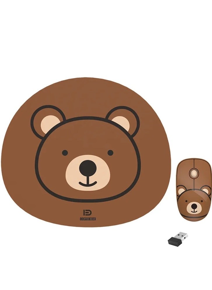فد - ماوس لاسلكي مع جهاز استقبال نانو USB 2.4 جيجا هرتز، نقرة صامتة، مع لوحة ماوس 1600 نقطة في البوصة، 3 أزرار، التوصيل والتشغيل، تصميم نحيف وخفيف الوزن للحمل - Image 1