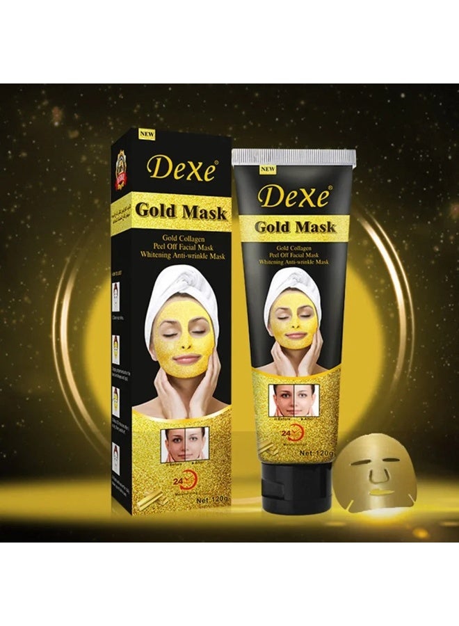 ديكسي قناع الوجه "ديكسي" (Dexe) المقشر بالكولاجين والذهب عيار 24 قيراط: للتفتيح ومقاومة التجاعيد - Image 1