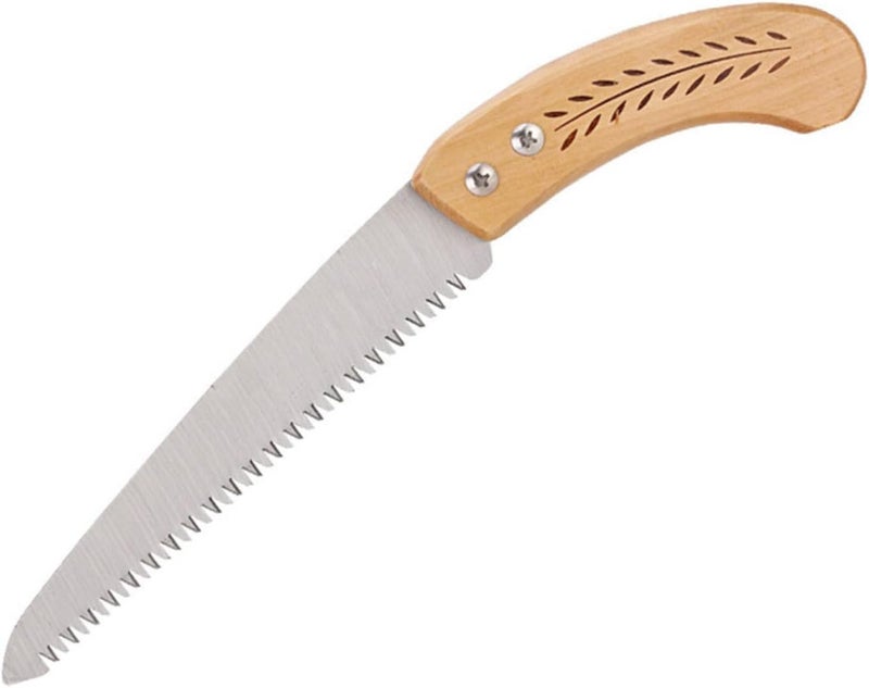 Pruning Saw and Woodworking Saw Garden Hand Tool for Domestic Fruit Tree Trimming Metallic Blade and Orange Handle - Image 1