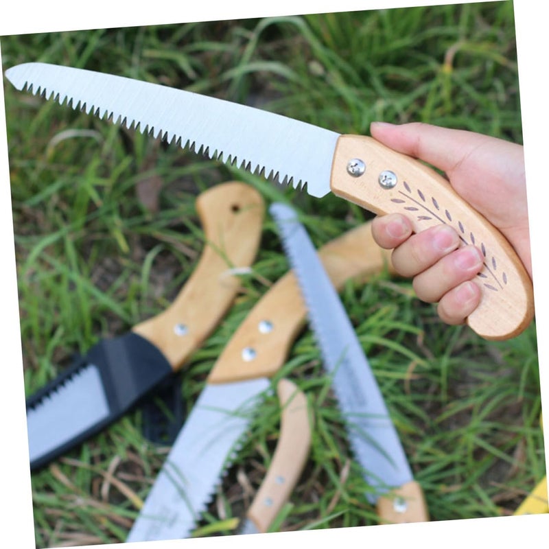 Pruning Saw and Woodworking Saw Garden Hand Tool for Domestic Fruit Tree Trimming Metallic Blade and Orange Handle - Image 4