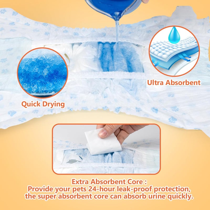 Pet Soft Female Dog Diapers, Disposable Diapers for Dogs and Puppies and Cats (XS, 36) - Image 4