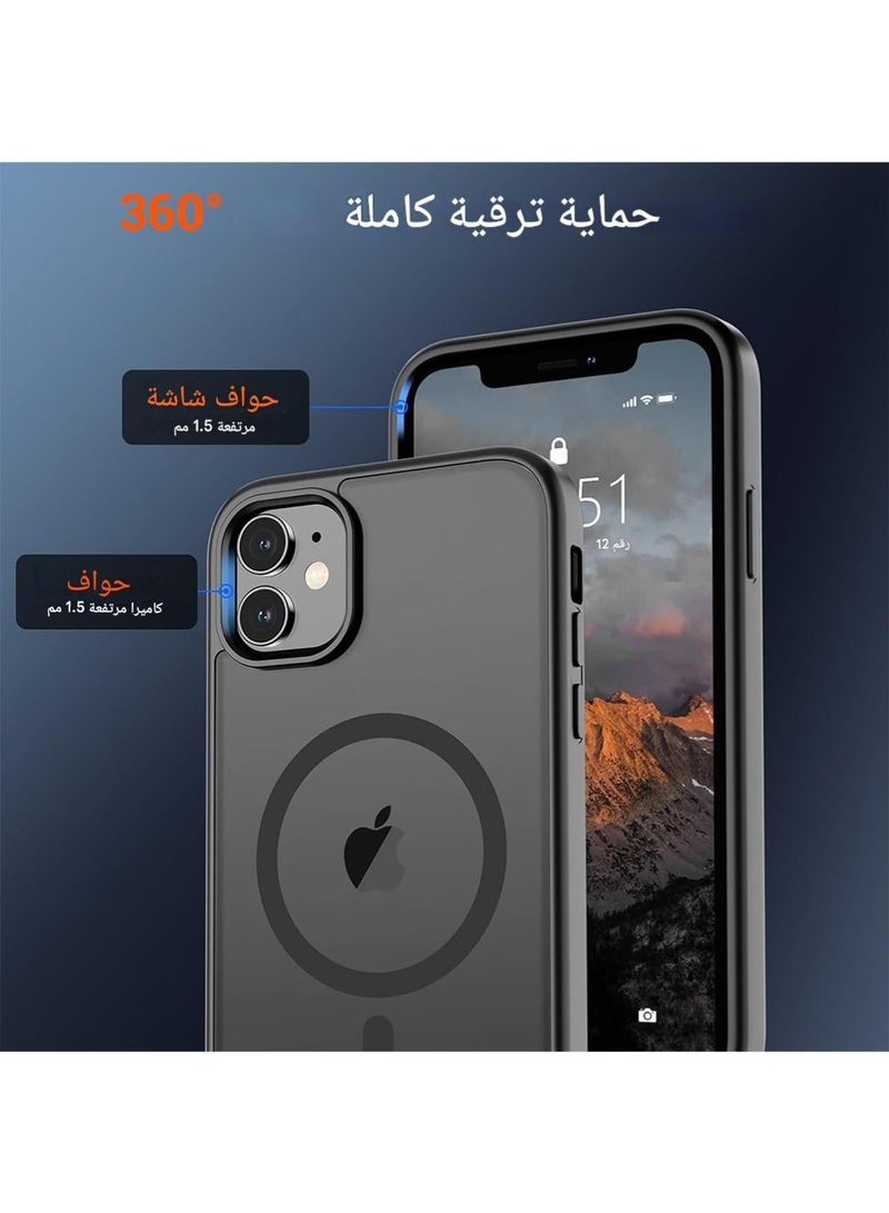 WRISTWISE غطاء حماية لهاتف آيفون 12 (متوافق مع ماج سيف) (حماية من السقوط بدرجة عسكرية) غطاء هاتف شفاف غير لامع مقاوم للصدمات، أسود - Image 3