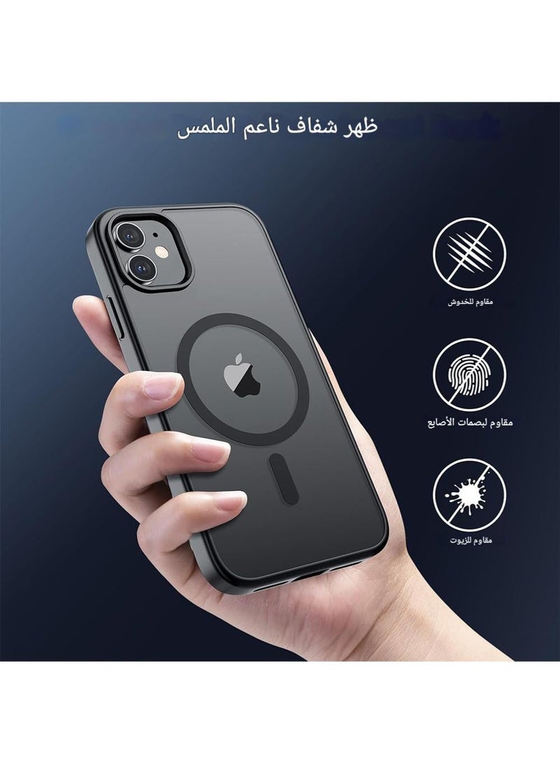 WRISTWISE غطاء حماية لهاتف آيفون 12 (متوافق مع ماج سيف) (حماية من السقوط بدرجة عسكرية) غطاء هاتف شفاف غير لامع مقاوم للصدمات، أسود - Image 5