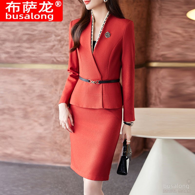 Hakulong'S New Professional Suit Women'S Skirt Formal Suit Group Employee Long-Sleeved Work Clothes 8110 - Image 3