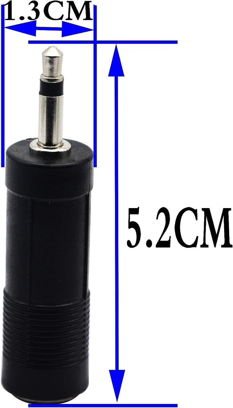 zdyCGTime 3.5mm to 6.35mm Adapter 3.5mm Mono 1/8 inch Audio Male to 6.35mm 1/4 inch Female Mic Plug Adapter Jack Converter(5 Packs) - Image 2