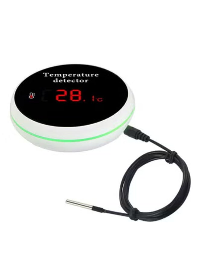 AROAQ Tuya WiFi Temperature Sensor with Waterproof External Probe, Intelligent Temperature Monitor with Backlight, LCD Display, Rechargeable Battery, Fridge, Aquarium - Image 2
