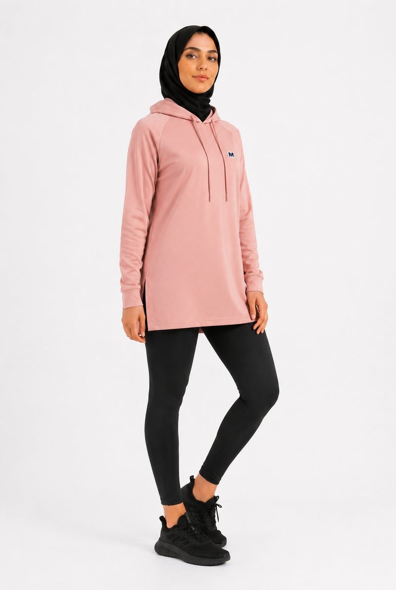 Moveletix Women's Training Top Hooded Pink Soft - Image 1