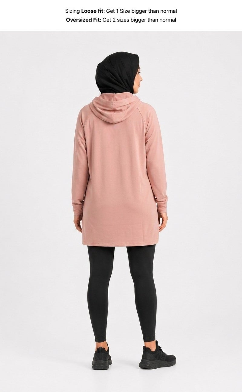 Moveletix Women's Training Top Hooded Pink Soft - Image 2