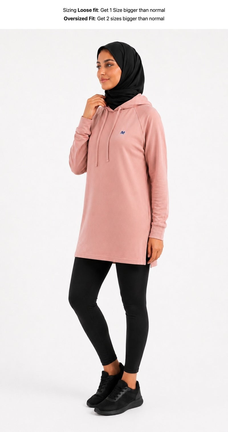 Moveletix Women's Training Top Hooded Pink Soft - Image 3