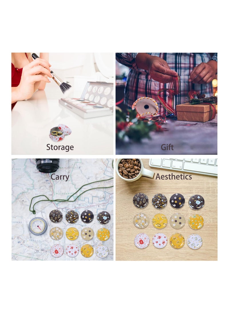 سيوسي 12 عبوة من علب علب فارغة مستديرة للشموع على شكل زهرة علب صغيرة للسفر سعة 20 مل زجاجة حاوية قابلة لإعادة الملء لمسحوق ظلال العيون مرهم الشفاه - Image 3