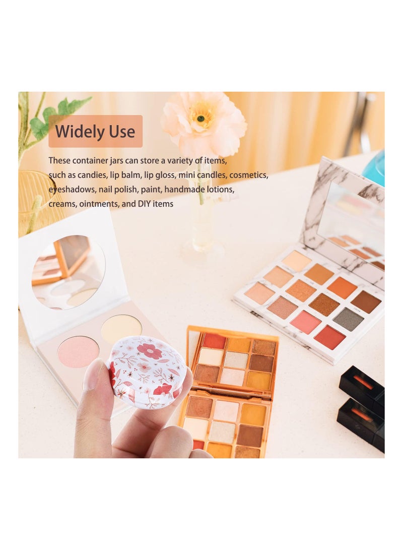 سيوسي 12 عبوة من علب علب فارغة مستديرة للشموع على شكل زهرة علب صغيرة للسفر سعة 20 مل زجاجة حاوية قابلة لإعادة الملء لمسحوق ظلال العيون مرهم الشفاه - Image 2