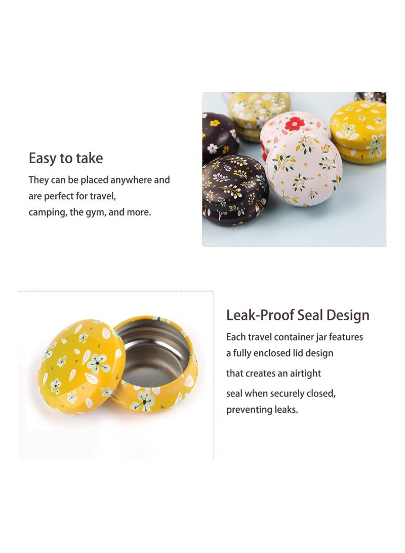 سيوسي 12 عبوة من علب علب فارغة مستديرة للشموع على شكل زهرة علب صغيرة للسفر سعة 20 مل زجاجة حاوية قابلة لإعادة الملء لمسحوق ظلال العيون مرهم الشفاه - Image 5