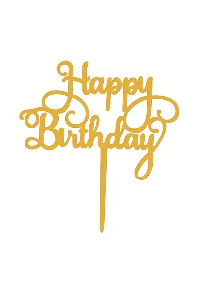 Rose Red 6pcs Golden Birthday Cake Toppers For Baby Shower Dessert Table Halloween Christmas Party Decorations - Image 5