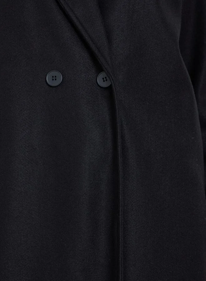 Styli Styli Women Black Wool Look Maxi Coat