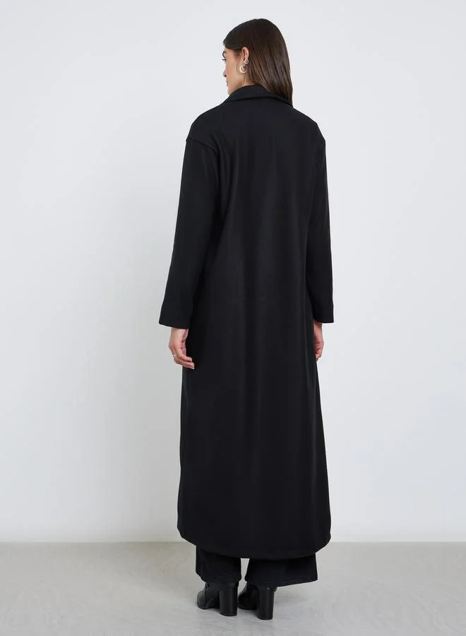 Styli Styli Women Black Wool Look Maxi Coat