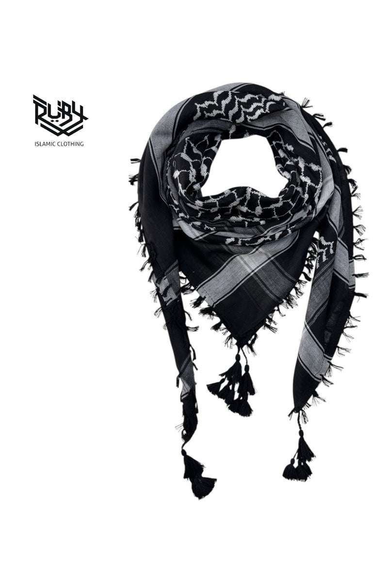 روبي للملابس الإسلامية شال شماغ كوفية تقليدي للرجال | غطاء رأس ولف وجه لصحراء الشرق الأوسط | ملحق ثقافي عربي – متعدد الاستخدامات وخفيف الوزن - Image 1