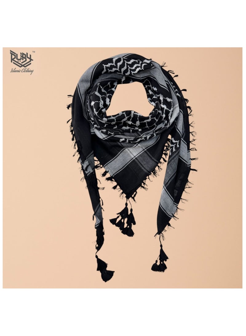 روبي للملابس الإسلامية شال شماغ كوفية تقليدي للرجال | غطاء رأس ولف وجه لصحراء الشرق الأوسط | ملحق ثقافي عربي – متعدد الاستخدامات وخفيف الوزن - Image 2