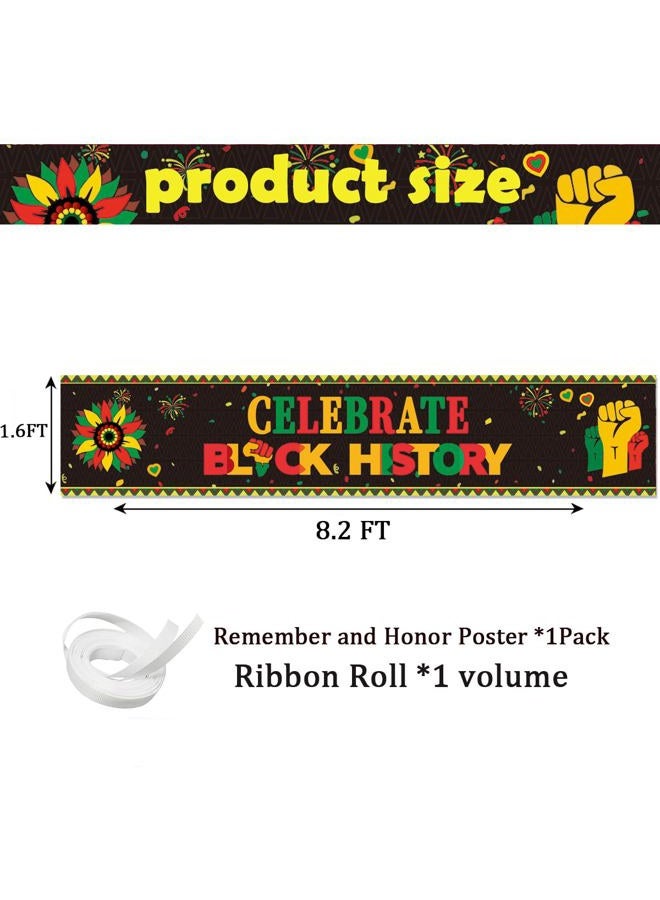 FHGG Black History Month Backdrop Decorations Banner Celebrate Black History Bunting Photography Supplies African American Party Garland African BHM Worthwhile Afro Party Supplies - Image 3