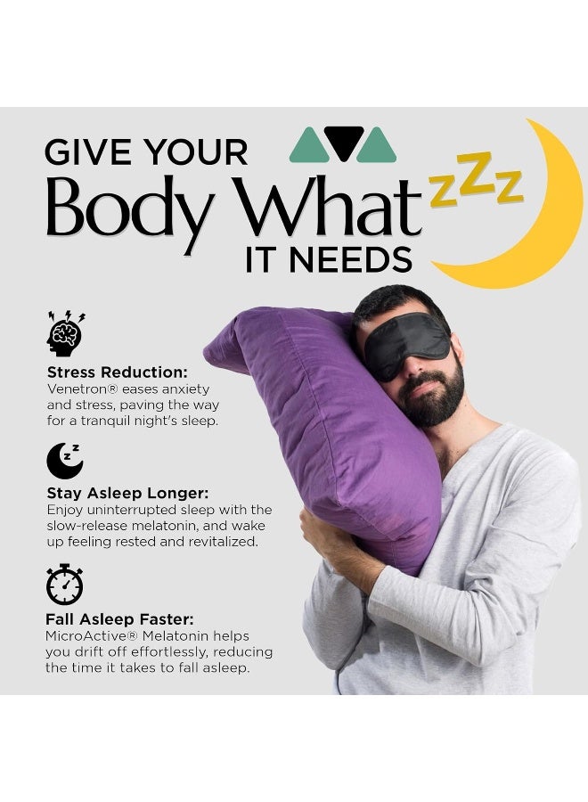 Nuton Happy Dreams Sleep Supplement - Natural Sleep Aids for Adults, Time Release Melatonin, ETAS Asparagus & Venetron Extract, Rest Support Supplement, Natural Aid for Adults, 60 Veggie Capsules - Image 4