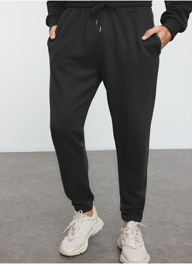 trendyol - Anthracite Oversize / Wide Cut Text Printed Tracksuit TMNAW25EM00009 - Image 1