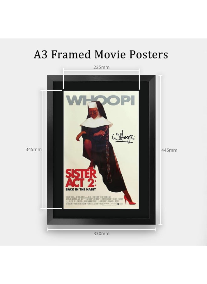 HWC Trading HWC Trading Sister Act 2 Movie Poster Whoopi Goldburg 16 x 12 inch Framed Gifts Printed Poster Signed Autograph Picture for Movie Memorabilia Fans - 16" x 12" Framed  - Image 2