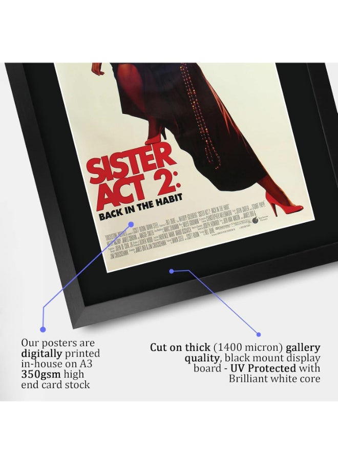 HWC Trading HWC Trading Sister Act 2 Movie Poster Whoopi Goldburg 16 x 12 inch Framed Gifts Printed Poster Signed Autograph Picture for Movie Memorabilia Fans - 16" x 12" Framed  - Image 4