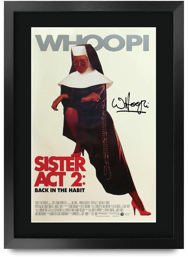 HWC Trading HWC Trading Sister Act 2 Movie Poster Whoopi Goldburg 16 x 12 inch Framed Gifts Printed Poster Signed Autograph Picture for Movie Memorabilia Fans - 16" x 12" Framed  - Image 1