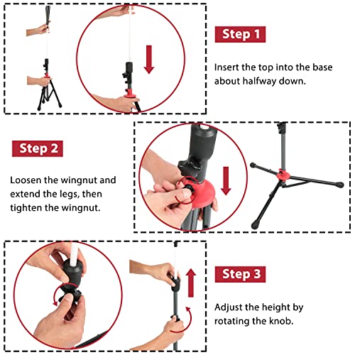 McHom Baseball & Softball Batting Tee - Hitting Travel Tee | Adjustable Height | Portable & Collapsible | Tripod Base - Image 5