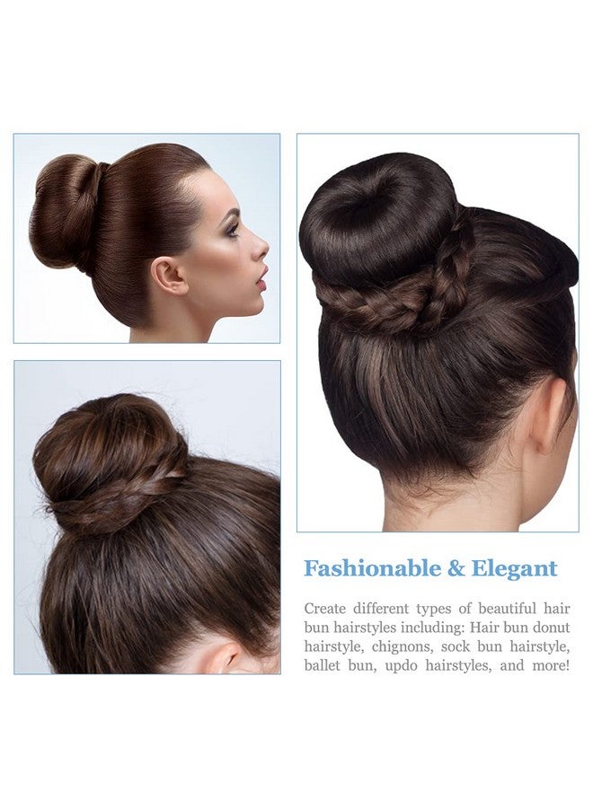 TsMADDTs TsMADDTs Donut Hair Bun Maker, 3PCS Ring Style Bun Maker with Bobby Pins 20PCS, Doughnuts Sock Bun Maker Set, Dark Brown - Image 5
