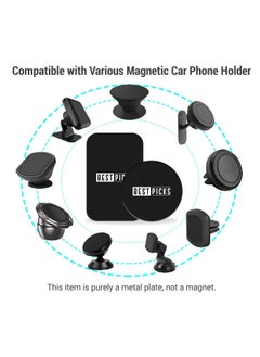 BESTPICKS Mount Metal Plate With Adhesive For Cradle Less Mount 4 Pack 2 Rectangle And 2 Round Black  - Image 2