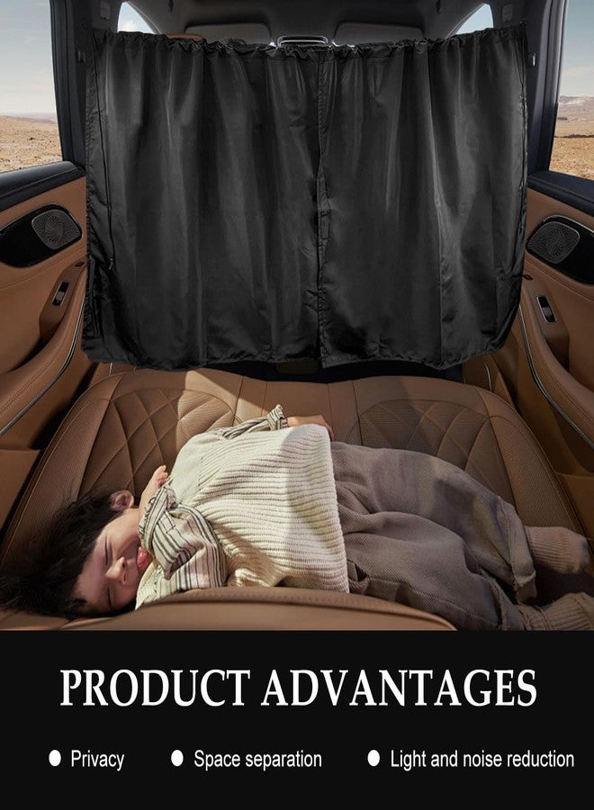 NYTKL 3PCS Car Privacy Curtain, Vehicle Blackout Divider Curtain with 2 Rear Side Window Shades, Car Sunshade Screen Cover Blocks Light for Sleeping Camping Fit Sedan SUV Truck - Image 4
