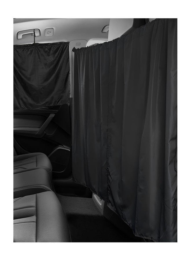 NYTKL 3PCS Car Privacy Curtain, Vehicle Blackout Divider Curtain with 2 Rear Side Window Shades, Car Sunshade Screen Cover Blocks Light for Sleeping Camping Fit Sedan SUV Truck - Image 1