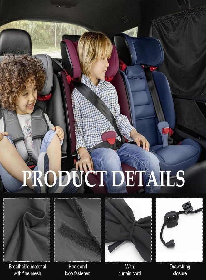 NYTKL 3PCS Car Privacy Curtain, Vehicle Blackout Divider Curtain with 2 Rear Side Window Shades, Car Sunshade Screen Cover Blocks Light for Sleeping Camping Fit Sedan SUV Truck - Image 3